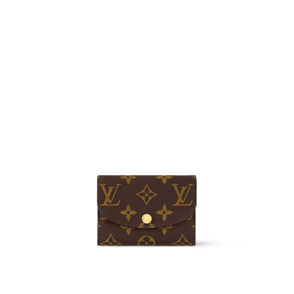 Louis Vuitton Rosalie Brown Monogram Pink Card Holder Wallet Authentic